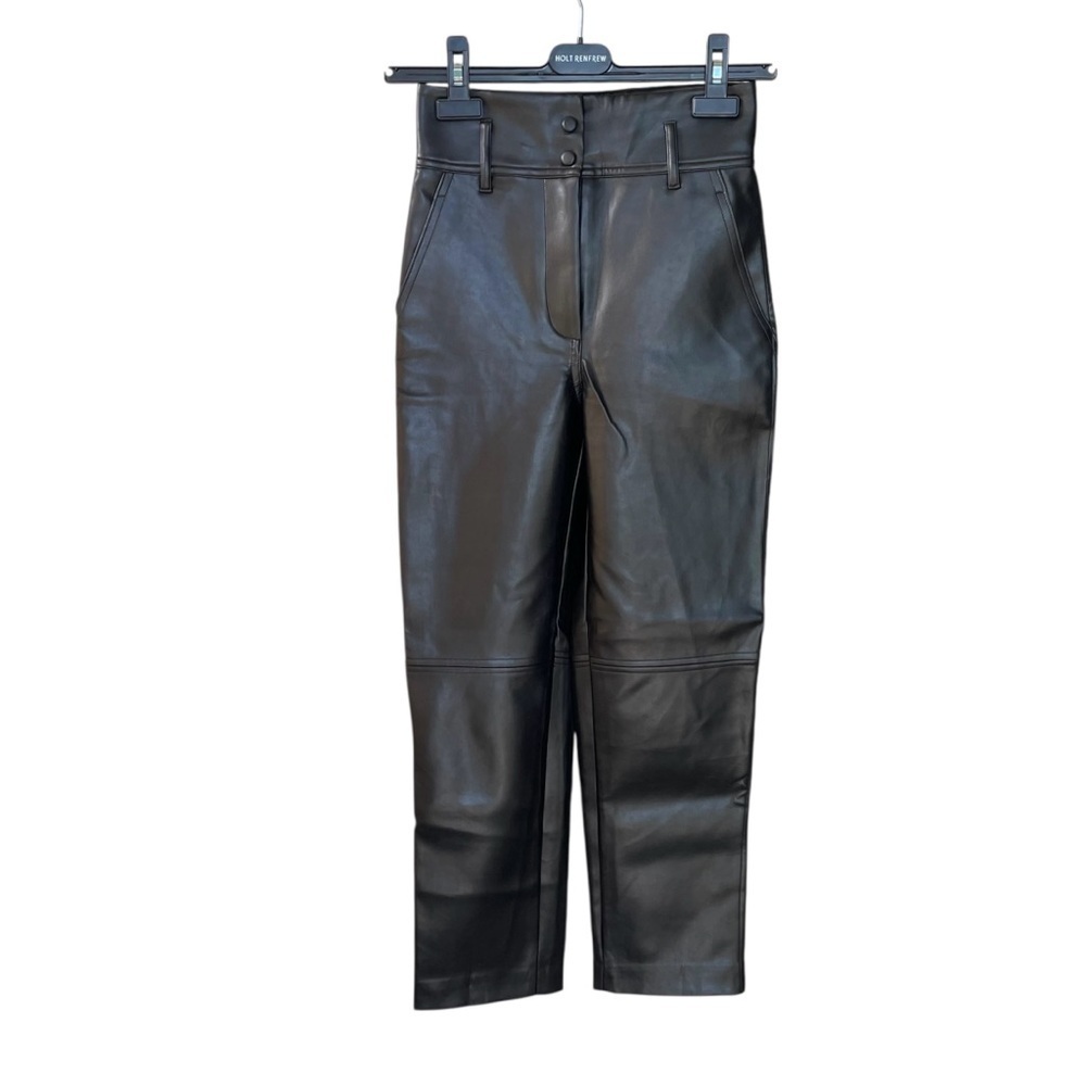 Aritzia Wilfred Black High Waisted Cropped Faux Leather Pants 00
